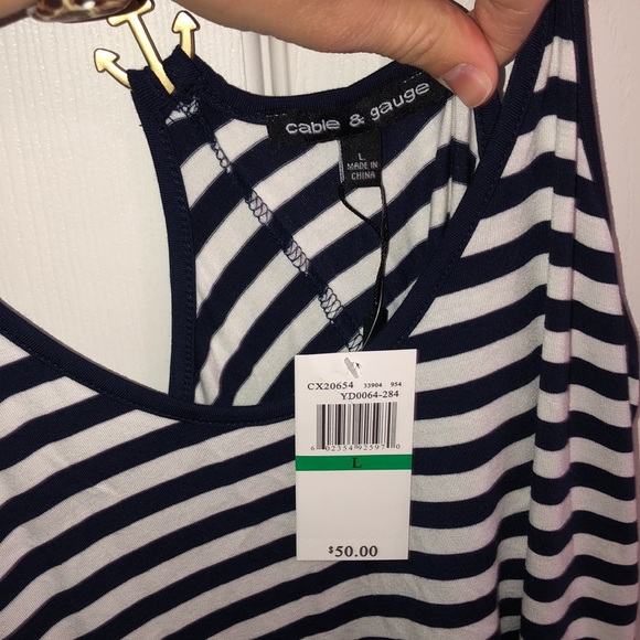 Navy and white summer tank - Picture 5 of 6